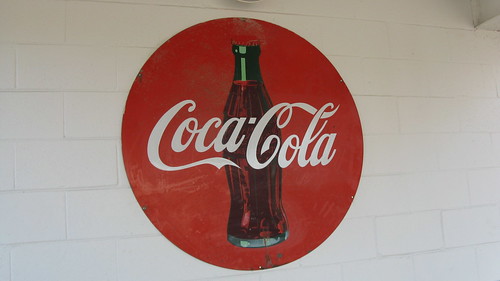 Coca Cola sign at Rand Red Hots.  Des Plaines Illinois.  September 2012. by Eddie from Chicago