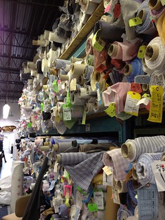 Sultan's Fine Fabrics -- view of one part of the shirtings section