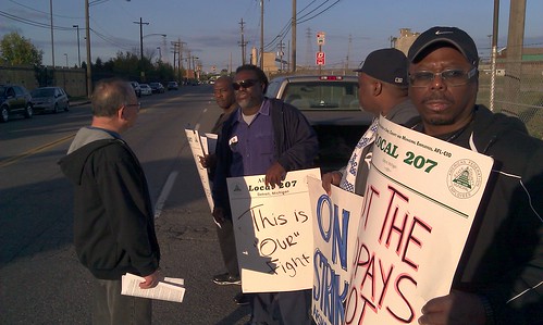 City of Detroit Department of Water and Sewage employees represented by AFSCME 207 went out on strike September 30, 2012. The workers are opposing lay-offs and pay cuts. (Photo: Abayomi Azikiwe) by Pan-African News Wire File Photos