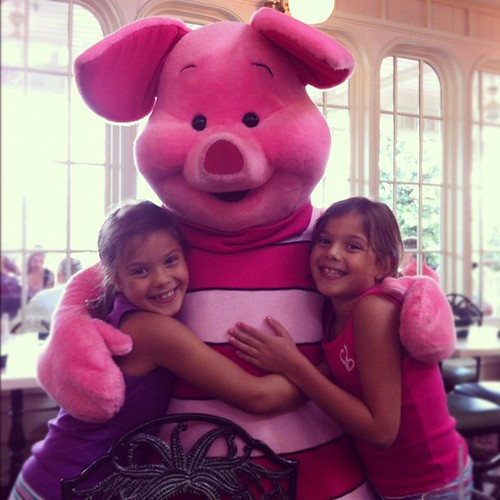 Lunch with Piglet! A big hit with the girls. #piglet #wdw
