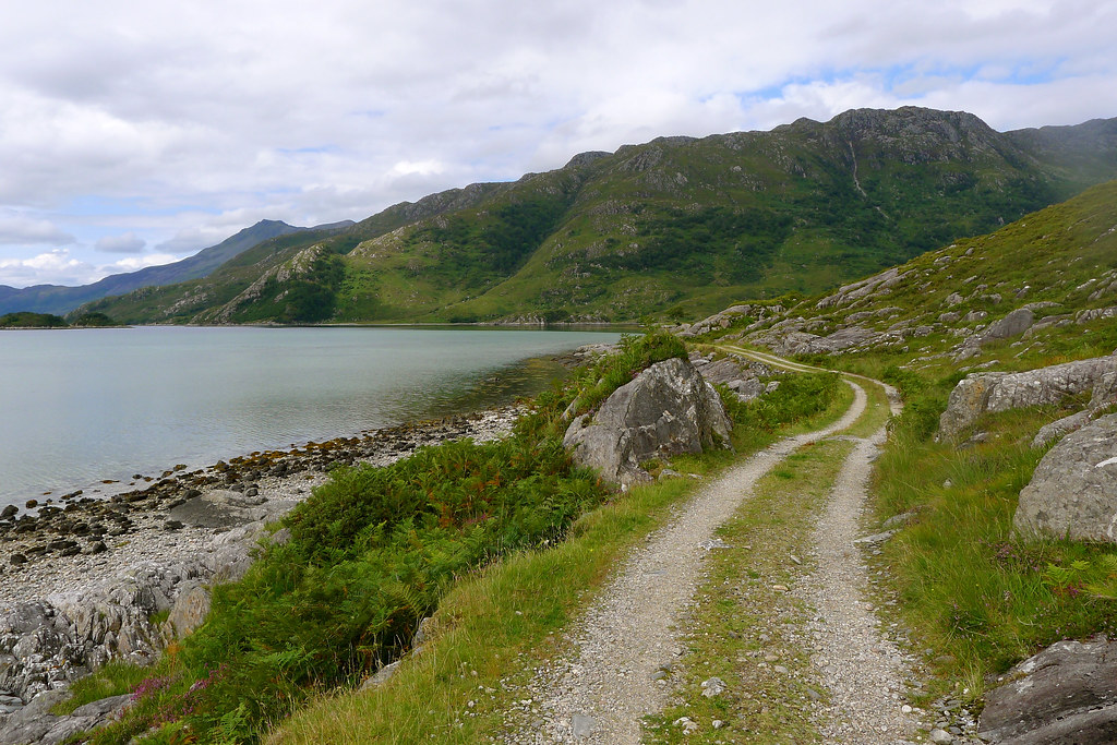 The shoreline path besides Loch Hourn