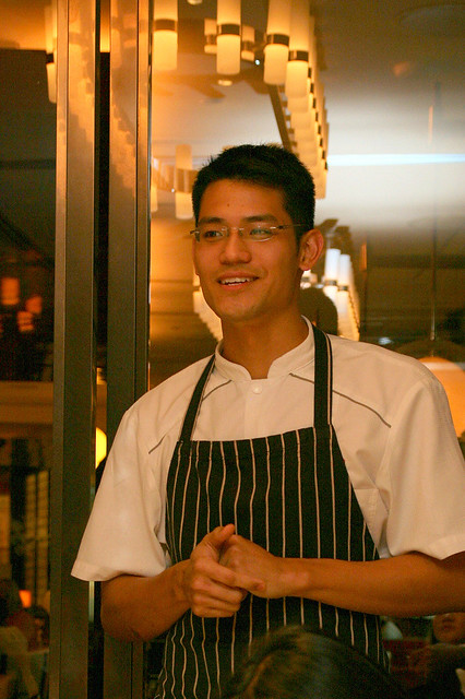 Executive Sous Chef Nicholas Tang giving us detailed descriptions of the dishes