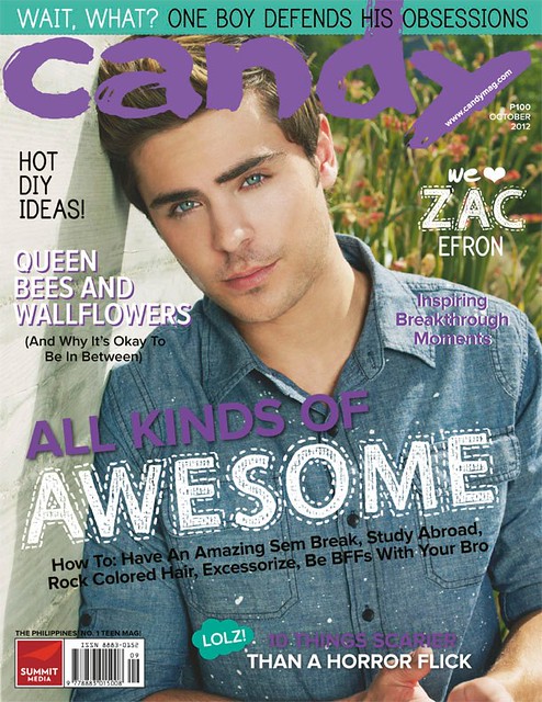 Zac Efron Covers Candy Magazine October 2012 Issue