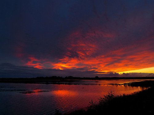Sunset Over Flooded fields Formby Moss by frazerweb