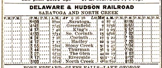 D-H Saratoga North Creek 1926 Schedule
