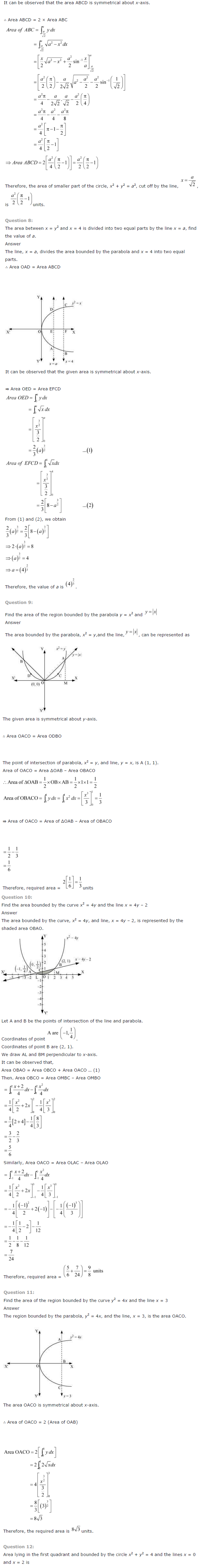 NCERT Solutions for Class 12 Maths Chapter 8 Application of Integrals ex 8.2