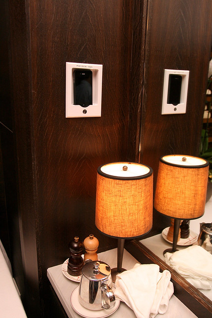 There's even an iPhone/iPod charging dock inside the private dining room!