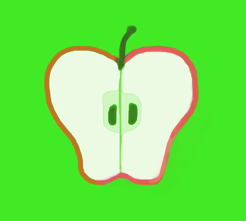 Half Apple (Digital Drawing) by randubnick