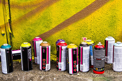 All lined up - Ironlak - Mtn - Houston Graffiti