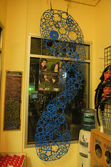 OMSI Sculpture in our bike shop - Local Voice Clever Choices campaign