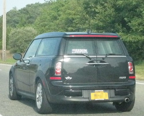 Romney Car: Romney bumper sticker on Cooper