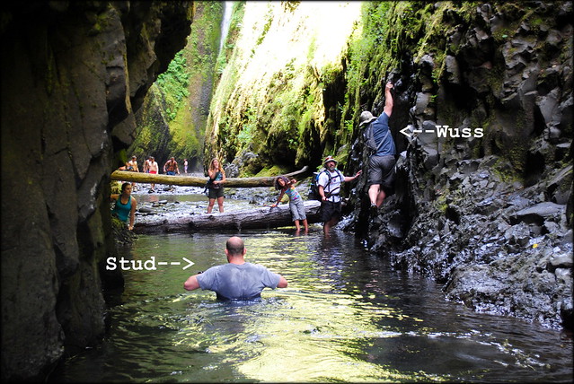 The Studly way to do Oneonta Gorge vs. the Wussy way to do it