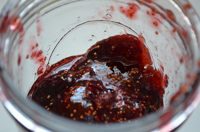 inside jar of fig jam
