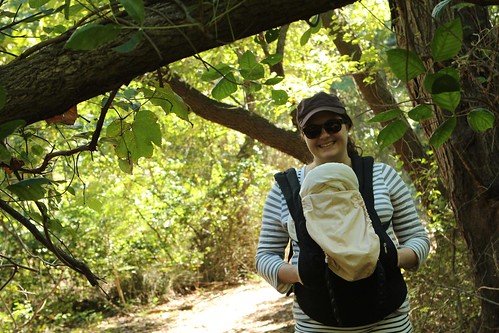 Jen with Elliott on the Nature Preserve