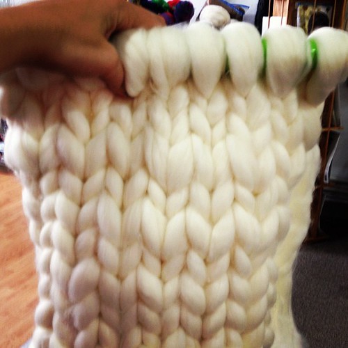 Why knit with yarn when you can knit with roving?