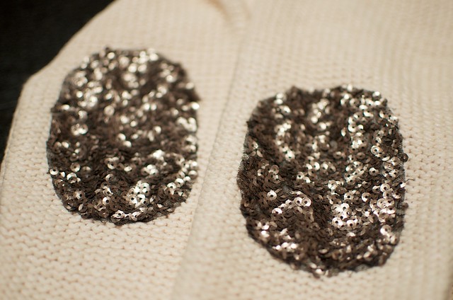 DIY SEQUIN ELBOW PATCH SWEATER 12