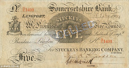 Stuckeys Somersetshire bank £5 note