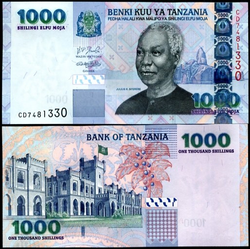 1000 Shillingi Tanzánia 2006, Pick 36