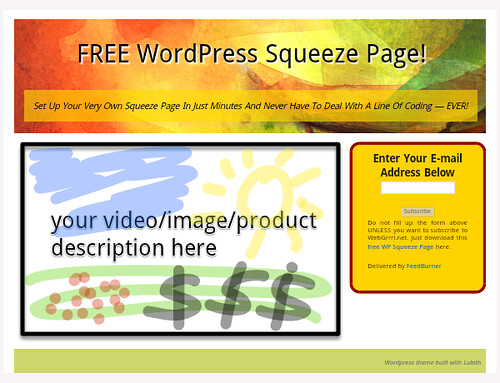 Free WordPress Squeeze Page