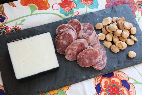 Canadian Goat Cheddar with Chestnut Valley Soppresata and Marcona Almonds