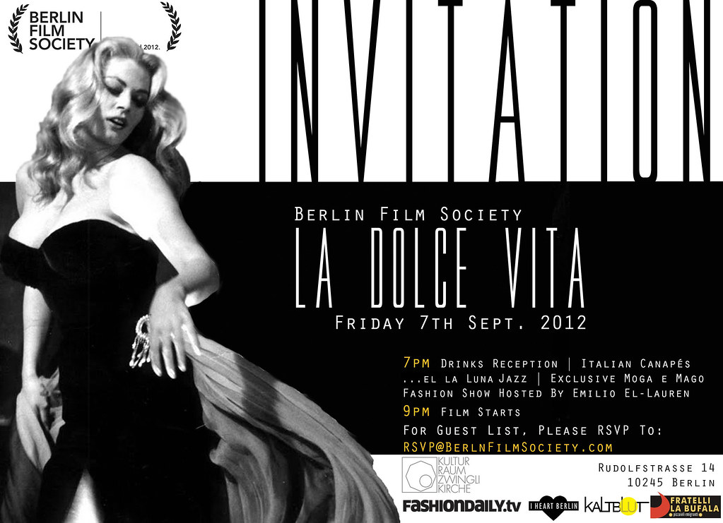 Invitation: Berlin Film Society present La Dolce Vita