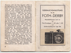 Gebrauchsanweisung Foth Derby Kleinbildkamera (Foth Brochure 8)