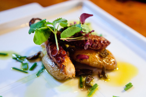 Charred octopus, fingerling potatoes, dried ceriginoise olives