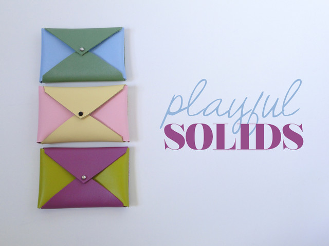 Playful Solid Color Block Card Cases by Etsy seller Fabric Paper Glue