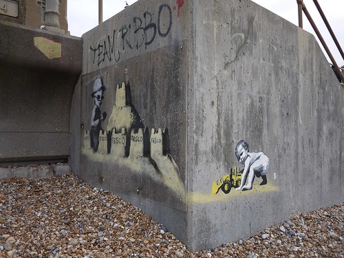 @ds__art adds to Banksy in Hastings 1 of 2 by HastingsPeetArt