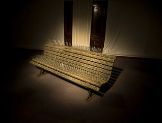 Spiked Bench in a spotlight