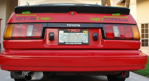 [Image: AEU86 AE86 - GT-S decal measurements]