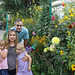 Family with flowers