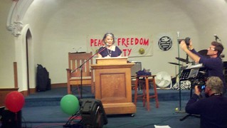 Roseann Barr speaking at Ocean Park Church, Venice | 22 September 2012