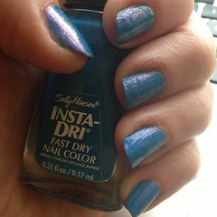 SH Brisk Blue with Nicole by OPI Opal texture/crackle.  #nailsofinstagram
