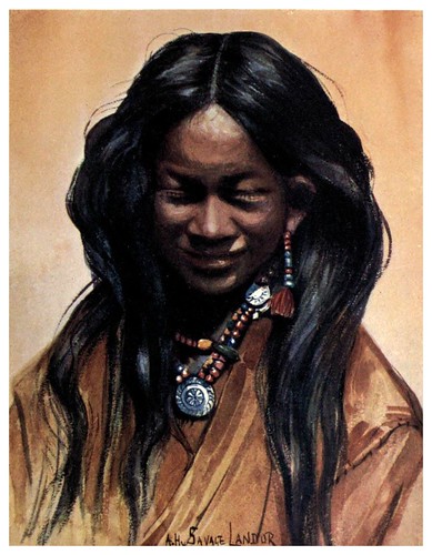 007-Joven tibetana-Tibet & Nepal-1905-A. H. Savage-Landor