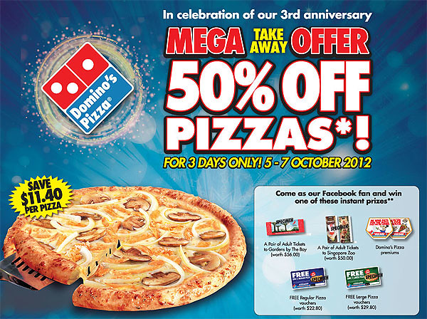50% off pizzas!