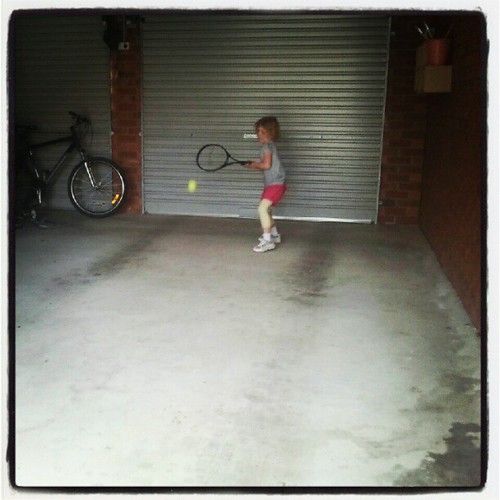 Mooba got home from first tennis coaching, got mummas old rackets out and hit out for another hour. #tennis #lovedit