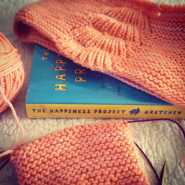 Reading and knitting...