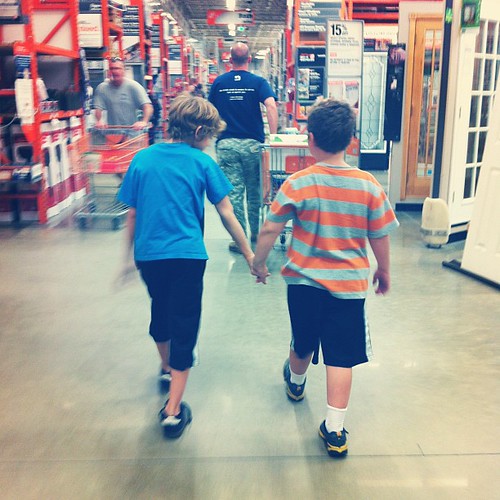 When our big boys misbehave we make them hold hands. Worst punishment EVER!!!!