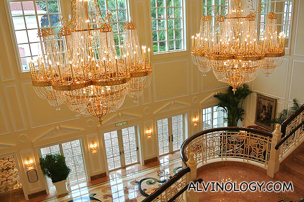 Giant chandeliers at Disneyland Hotel