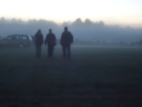 family in the fog