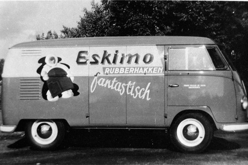 Volkswagen Transporter bestelwagen 1954 , bedrijf "Eskimo rubberhakken"