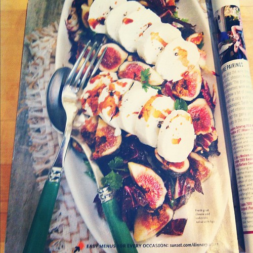 Making this tomorrow: suzanne goin's fresh goat cheese and radicchio salad with figs from sunset mag.