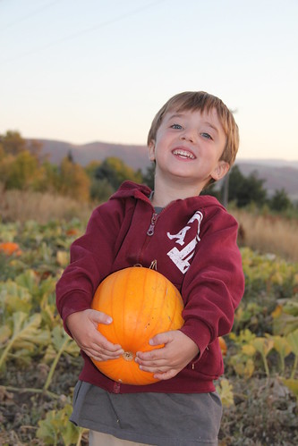 Olsen with his pumpkin
