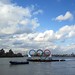 The Olympic rings on the Thames