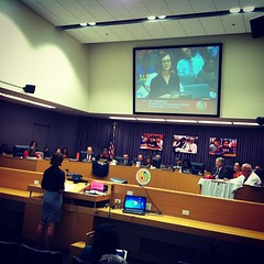 Photo: Danielle Brazell speaks at LAUSD Board of Ed meeting