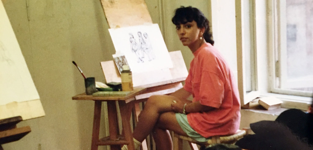 Susan Portman in Palazzo Massimo studio, summer 1988.

photo / Susan Portman Price (B.S. URS '90, M.R.P. '91)