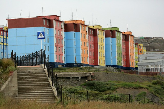 Painted Apartment Blocks Anadyr Chukotka Far East Russia