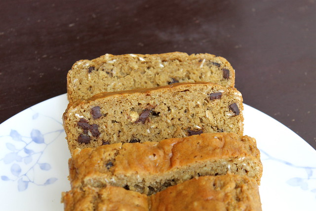 Chocolate Chip Oatmeal Quick Bread with dairy free option