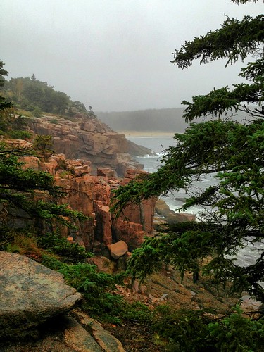 Cliffs on a Rainy Day, Acadia National Park, Bar Harbor, Maine by Ron Gunzburger